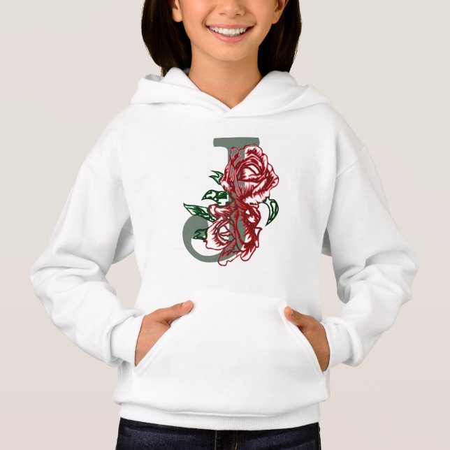 monogramme floral lettre majuscule J (Devant)