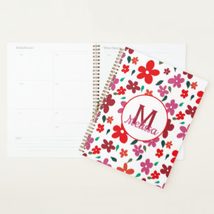 Monogramme floral minimaliste coloré