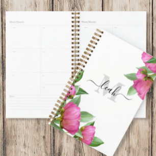 Monogramme floral rose personnalisé