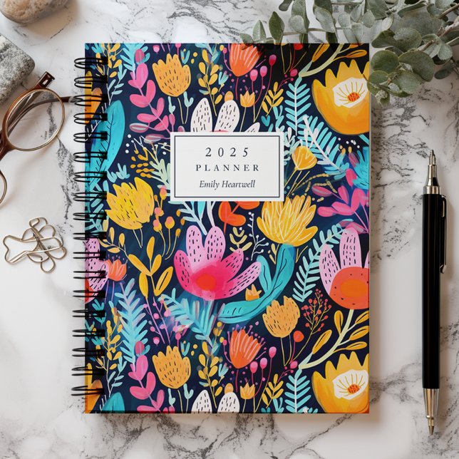 Monogramme Floral Turquoise Peint à la Main 2025 (Créateur téléchargé)