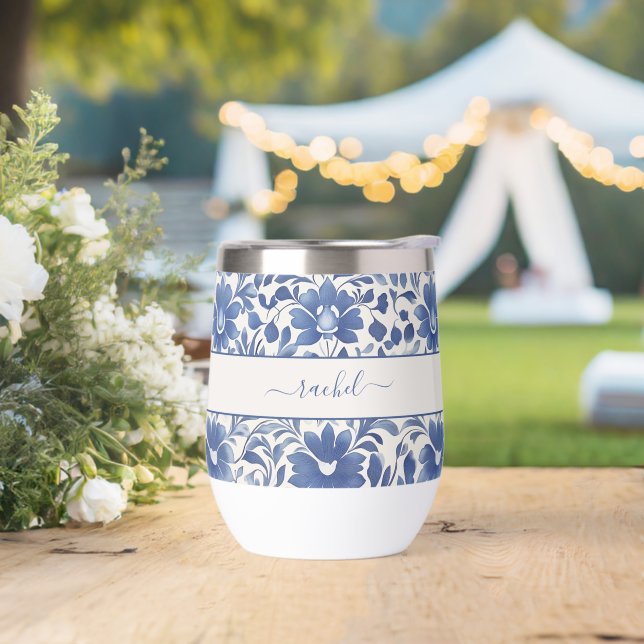 Monogramme Floral Vintage Bleu  (Extérieur)