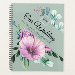 Monogramme floral violet WEDDING PLANNER Nouveaux