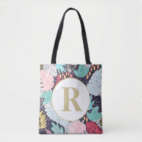 Monogramme Formes tropicales Collage Motif Sac fou