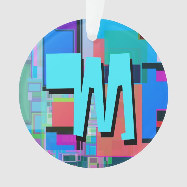 Monogramme géométrique coloré inspiré des années 9 (devant)