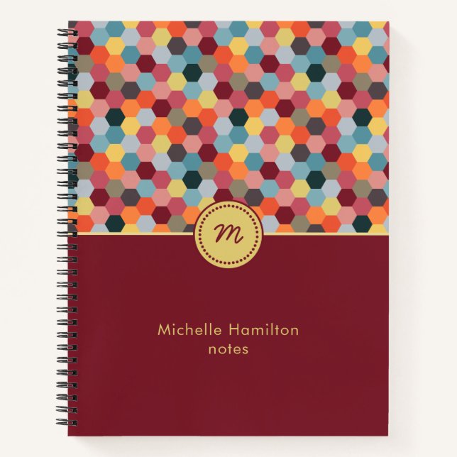 Monogramme Géométrique Hexagon Carnet spiral moder (Devant)
