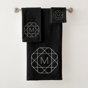 Monogramme géométrique noir et blanc