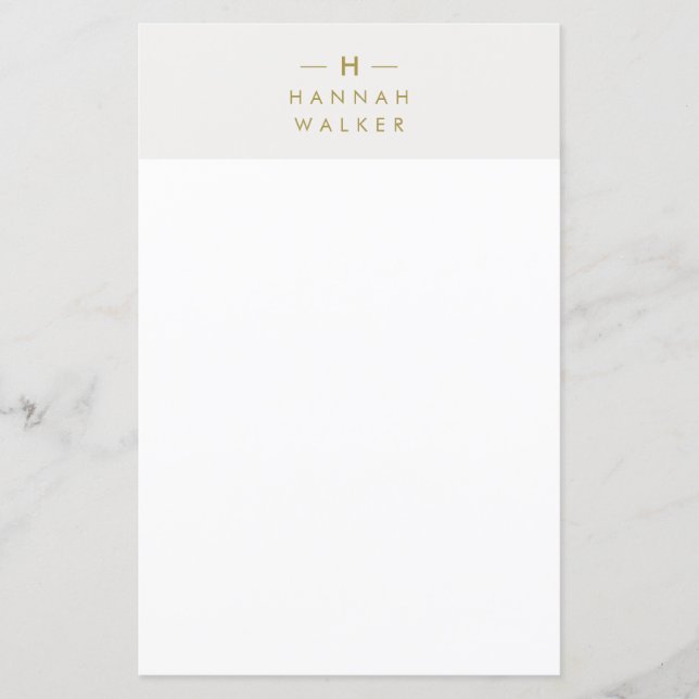 Monogramme Gold Grey | Minimaliste Elegant Station (Devant)