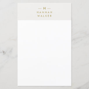 Monogramme Gold Grey   Minimaliste Elegant Station