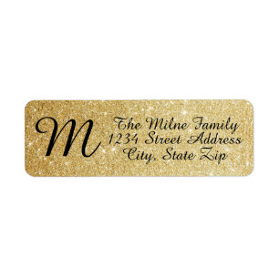 Monogramme Gold Parties scintillant - Étiquettes 