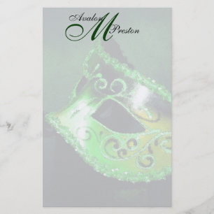 Monogramme Green Masquerade Mariage papeterie