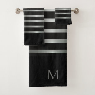 Monogramme Grilles modernes en argent sur noir