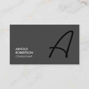 Monogramme Gris clair Carte de visite chic tendanc