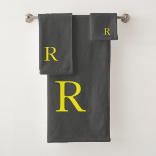 Monogramme gris foncé gris jaune gris