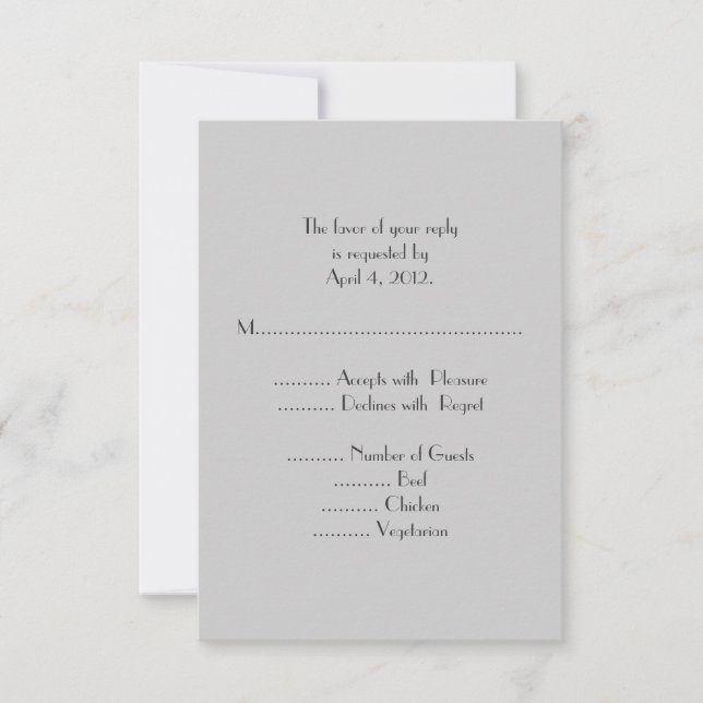 Monogramme gris moderne Répondre aux cartes avec o (Devant)