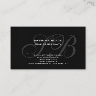 Monogramme Gris Noir Consultant Carte de visite