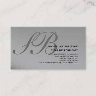 Monogramme Gris Noir Consultant Carte de visite