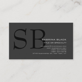 Monogramme Gris Noir Consultant Carte de visite