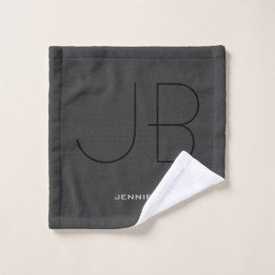 Monogramme Gris Noir Moderne Lettres initiales Nom