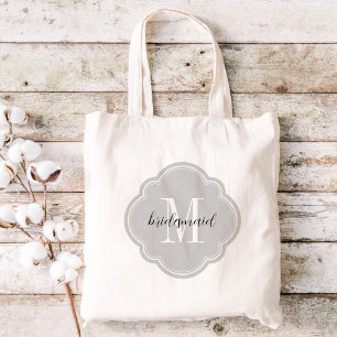 Monogramme gris Sac fourre-tout de la servante