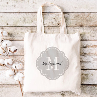 Monogramme gris Sac fourre-tout de la servante