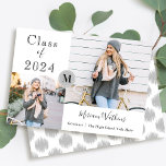 Monogramme gris simple Faire-part de graduation ph<br><div class="desc">Carte de Faire-part de graduation photo simple grise</div>