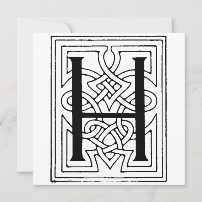 Monogramme H Motif gothique noir et blanc initial (Devant)