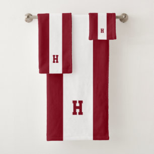 Monogramme H sur rayures carmin et blanc