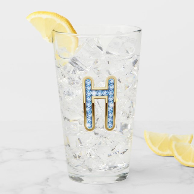 Monogramme H - Verre de 16 oz (Devant glace)