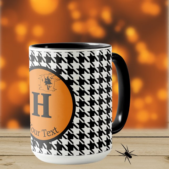 Monogramme, Halloween Houndstooth Combo Mug 15oz (Créateur téléchargé)