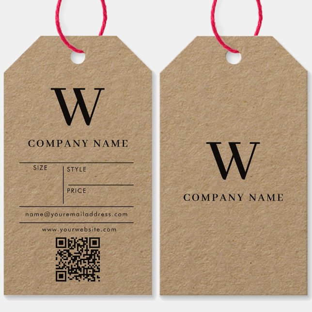 Monogramme Hang Étiquette Prix Vêtements Balises d (Monogram Hang Tag Price Clothing Swing Tags Kraft)
