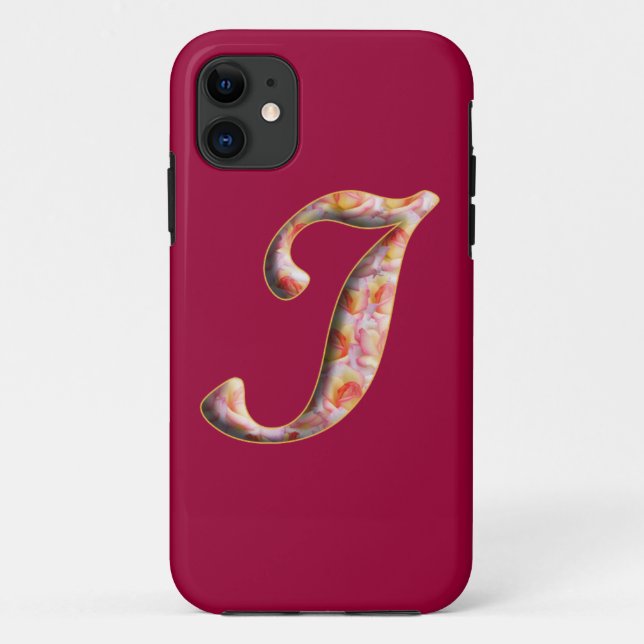 Monogramme I en Motif Rose Iphone 5 Coque (Dos)