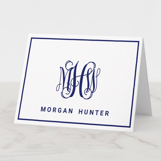 Monogramme initial à 3 vignes Navy DIY BG (Créateur téléchargé)