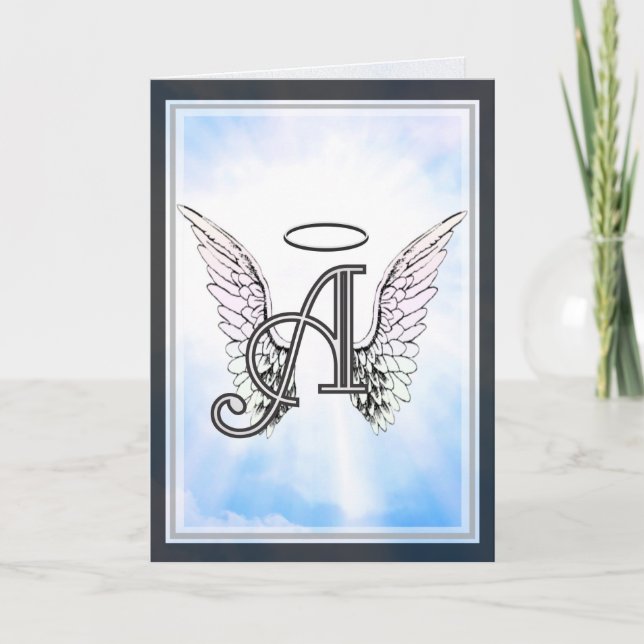 Monogramme initial A, ailes angéliques et halo ave (Devant)