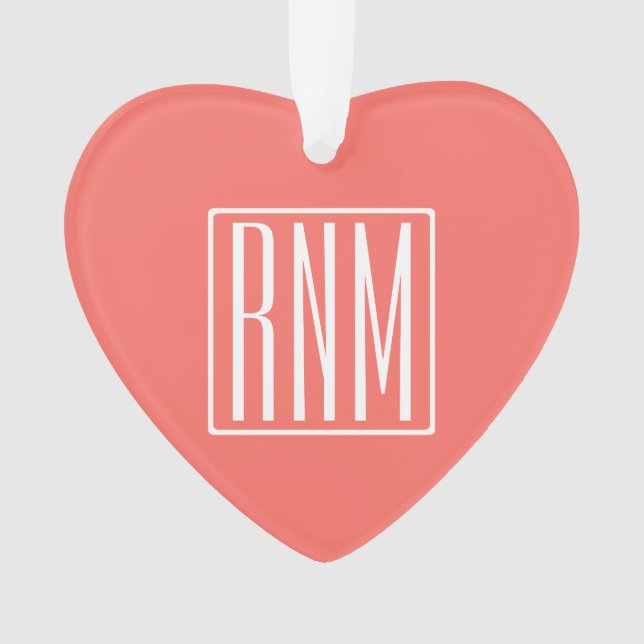 Monogramme initial | Blanc Sur Le Corail (devant)