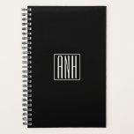 Monogramme initial | Blanc sur noir<br><div class="desc">Classique, minimaliste et moderne.</div>