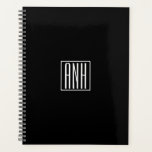 Monogramme initial | Blanc sur noir<br><div class="desc">Classique,  minimaliste et moderne.</div>