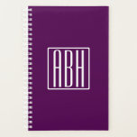 Monogramme initial | Blanc Sur Violet Profond<br><div class="desc">Moderne et optimiste.</div>