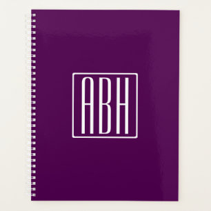 Monogramme initial   Blanc Sur Violet Profond