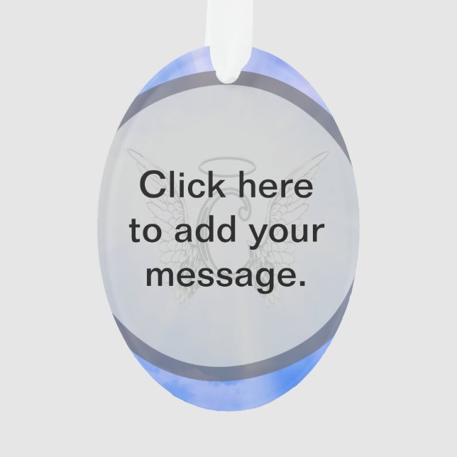 Monogramme initial C avec des ailes d'ange, nuages (dos)