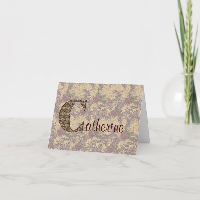 Monogramme Initial C Floral Vintage Personnalisé (Devant)