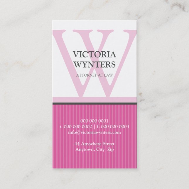 monogramme initial carte de visite moderne (Devant)