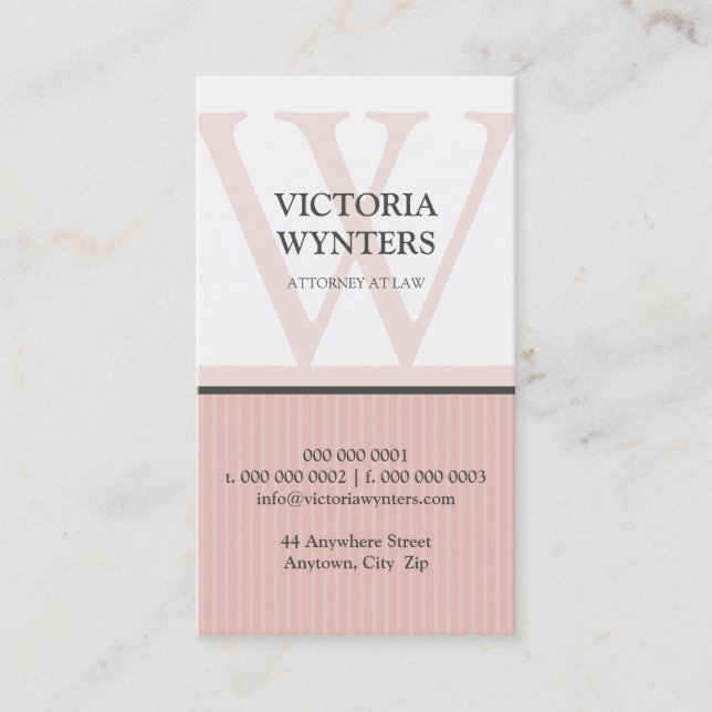 monogramme initial carte de visite moderne (Devant)