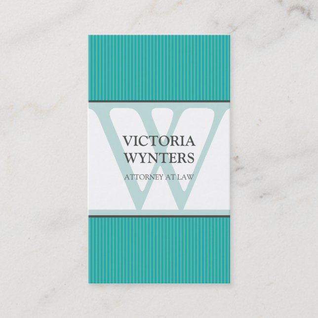 monogramme initial carte de visite moderne (Devant)