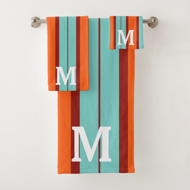 monogramme initial coloré orange &rouge  bleu (En situation)