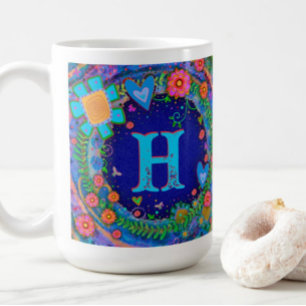 Monogramme initial de la libellule Inspirivity Mug