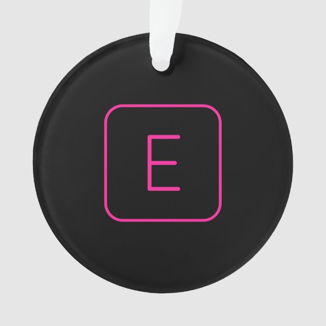Monogramme Initial De Style Moderne | Rose Et Noir (devant)