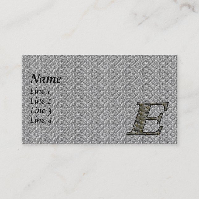 Monogramme Initial E Carte de visite Hydrangea (Devant)