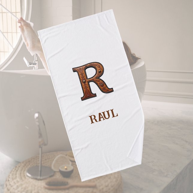 Monogramme Initial En Cuir Outils De L'Ouest R (Créateur téléchargé)