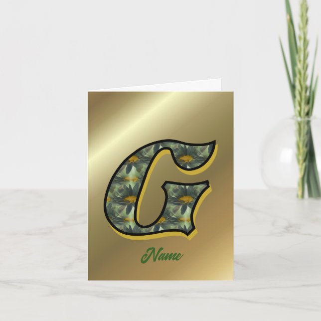 Monogramme Initial G Fleurs Art Personnalisé (Devant)