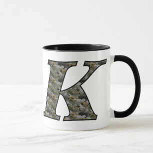 Monogramme Initial K Hydrangea Floral Mug